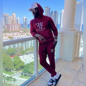 BraveHeart Burgundy Luxury Jogger Set